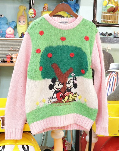일본판 80s 빈티지 디즈니 스웨터 ~ 우먼55-66 !!!