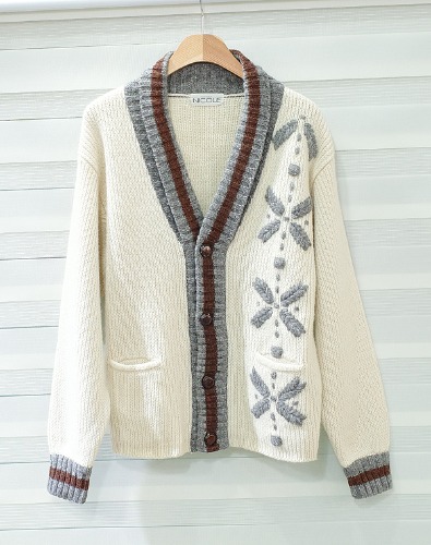 JAPAN vintage monsieur NICOLE 가디건 스웨터~  프리 !!!