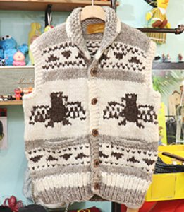 캐나다 헨드메이드 양모100% 코위챤 스웨터(cowichan sweater) ~프리사이즈 !!!